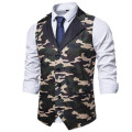 New Vintage Suit Vests For Men Slim Camouflage Print Gilet Wedding Waistcoats Colete Homem Sleeveless Formal Dress Vests 3XL