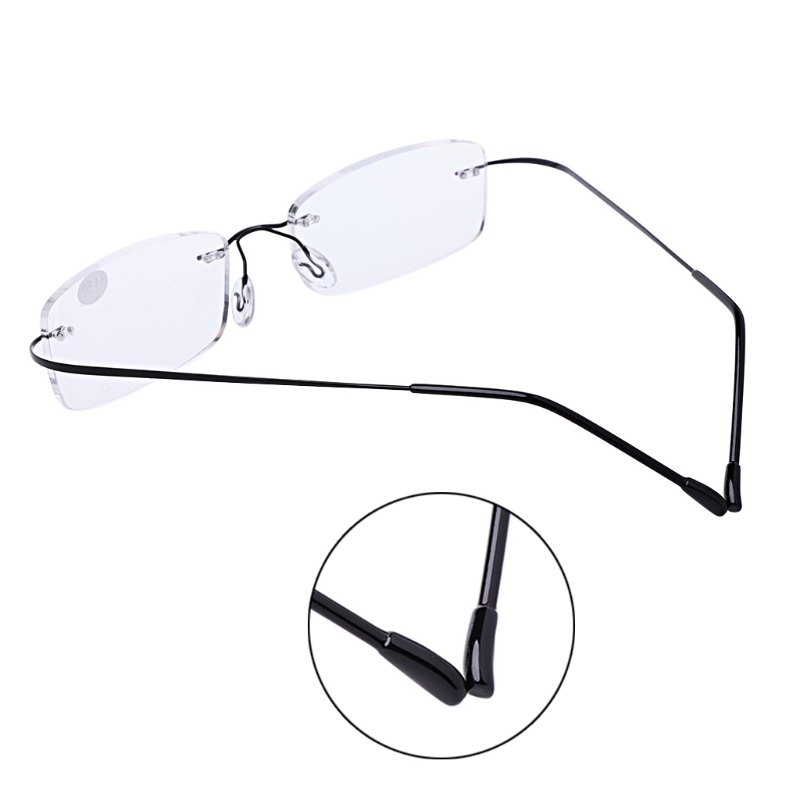 Ultralight Titanium Rimless Rectangular Glasses Spectacles Eyeglass Frame Eyewear L4ME