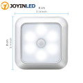 2020 Battery Powered 6 LED Square Motion Sensor Night Lights PIR Induction Under Cabinet Light Closet Lamp for Stairs Kitchen