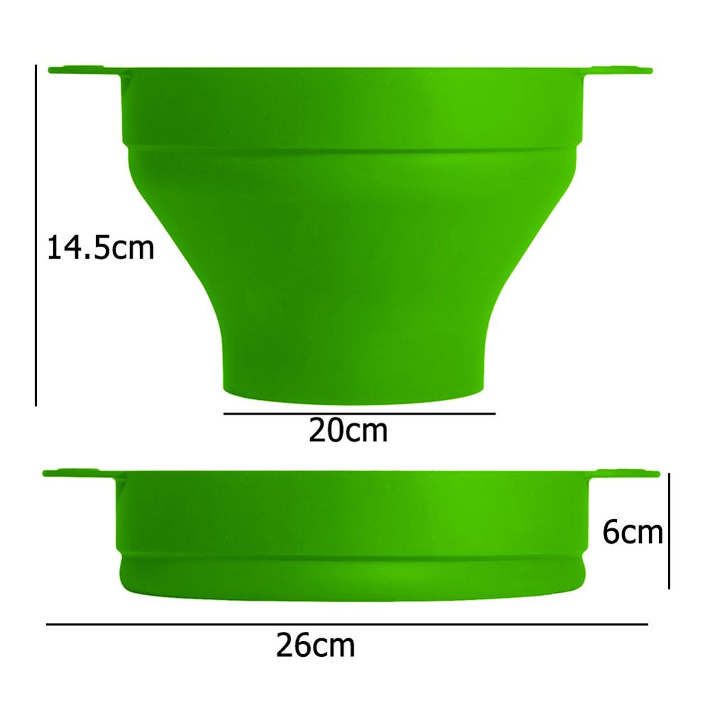 The Original Microwave Popcorn Maker Silicone Popcorn Bucket Bowl With Lid Foldable Red High Temperature Large Kitchen Easy Tool