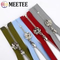 Meetee 2/5pcs 3# Metal Zipper 20/25/30/40/50/60/70cm Auto Lock Close&open Zip for Sewing Bags Pocket Wallet Garment Accessories