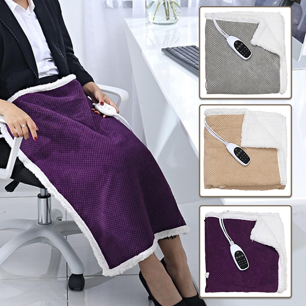 60W Electric Blanket Washable Double-sided Plush Warmer Heating Blanket Knee Pads Shoulder Shawl Heating Blanket