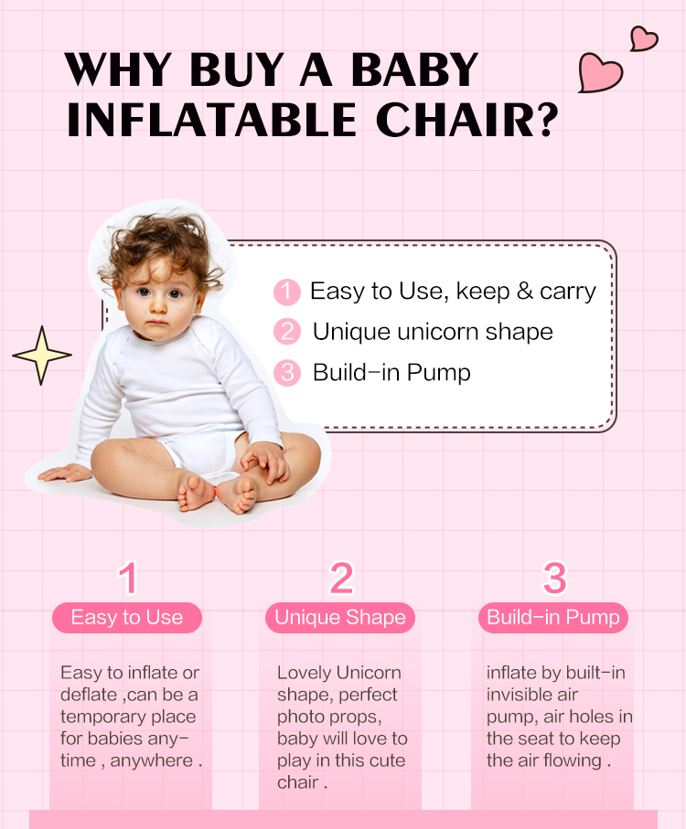 Baby Inflatable Seat for Babies 3 Months, Infant Support Seat Summer Toddler Chair for Sitting Up, Baby Shower Chair Floor Seater Gifts with Storage Case, Bear