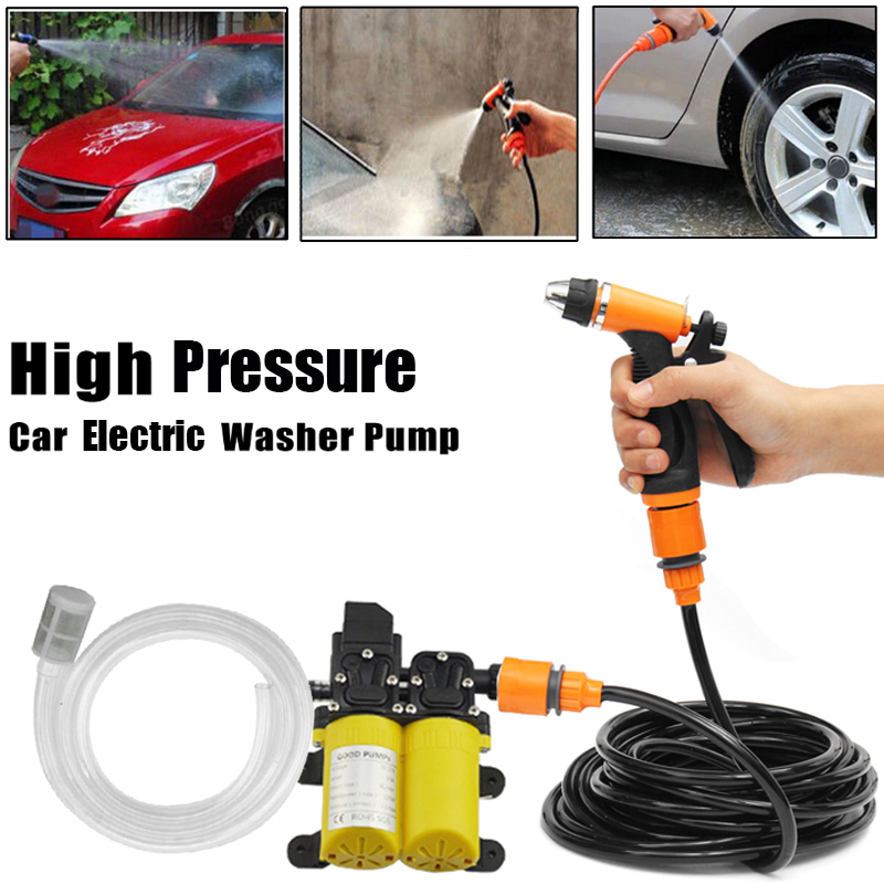 12V DC 100W Portable Car Washer High Pressure Car Electric Washer Pump Kits + Car Cigarette Charger Car Washing Machine