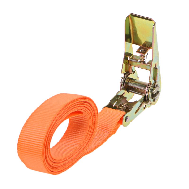 Porable Heavy Duty Tie Down Cargo Strap Luggage Lashing Strong Ratchet Strap Belt With Metal Buckle E7CA