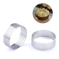 4/6 Pcs Mini Tart Ring Stainless Steel Tartlet Mold Small Circle Cutter Pie Ring Heat-Resistant Perforated Cake Mousse Molds