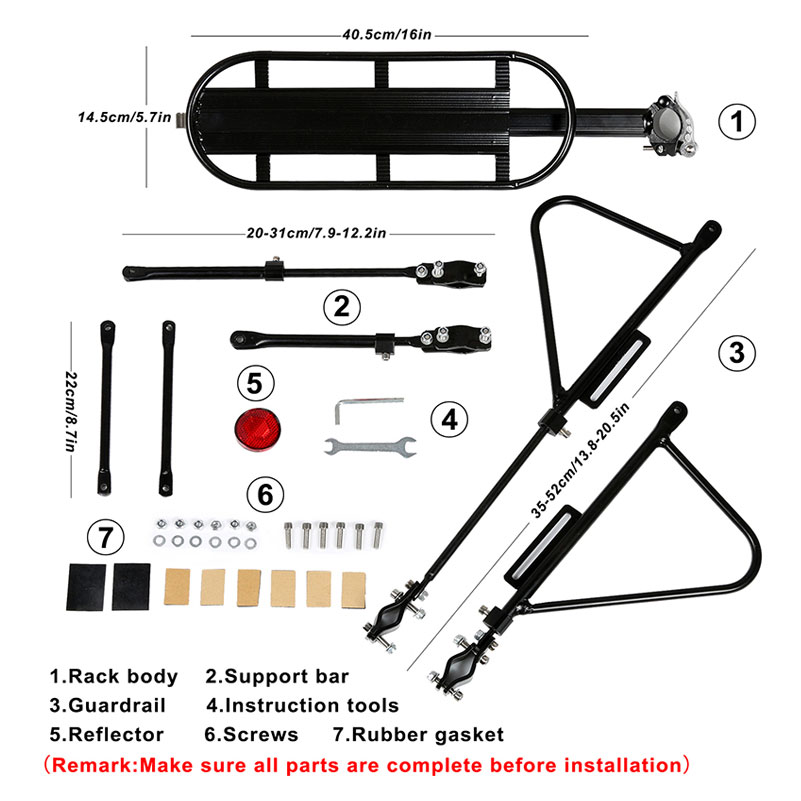 WEST BIKING Bicycle Racks 140 KG Load Luggage Carrier Cargo Aluminum Alloy Rear Rack Cycling Seatpost Bag Holder Stand Bike Rack