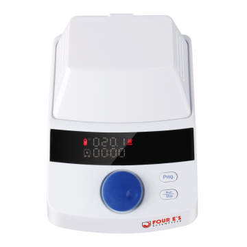 FOURE'S Scientific LED Digital Mini Dry Bath Incubator with Heating Lid Timer 5 Programs RT +5 to 100°C Temperature Control