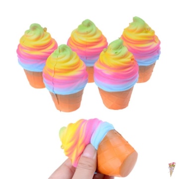 Jumbo Squishy Rainbow Ice Cream Super Slow Rising Kawaii Bread Bun Cake Sweet Charm Scented Kid Toy Gift Wholesale