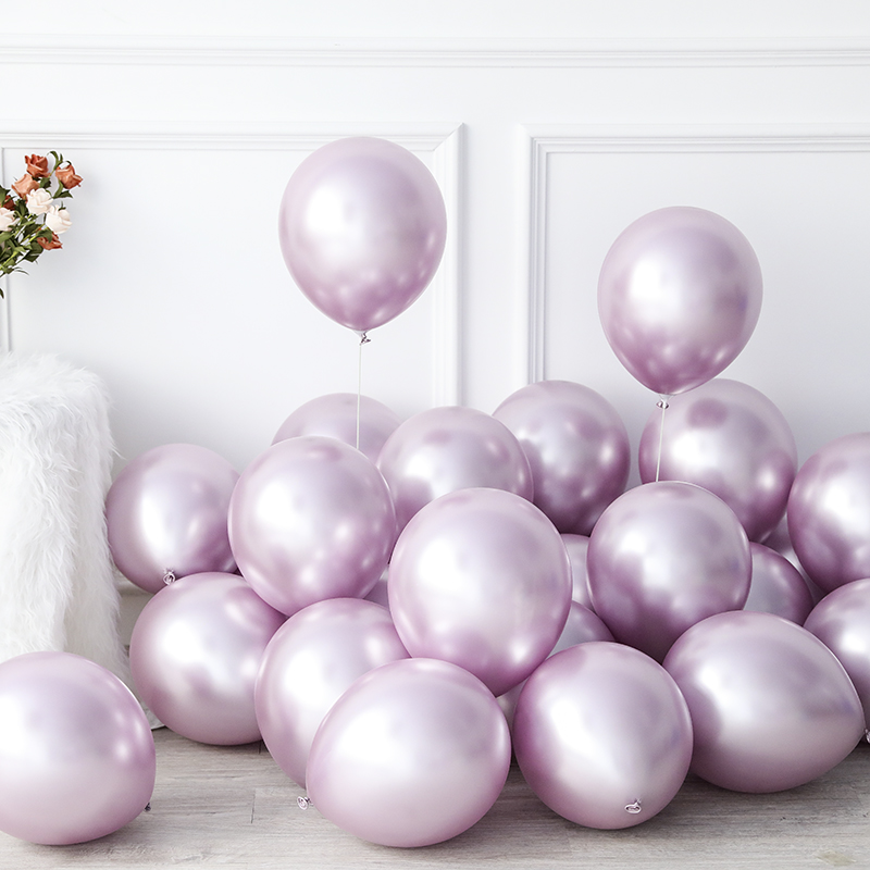 50pcs 12inch New Colors Pearl Chrome Metal Balloon Black Golden Balloon Arch Wedding Birthday Supplies Party Decor Globos