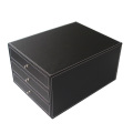 3-Drawers PU Leather File Cabinet Desk Document A4 Paper File Organizer Magazine Tray Holder Letter Document Drawer