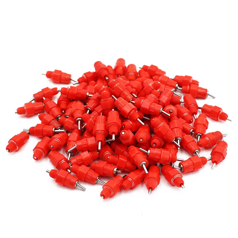 20 Pcs Chicken Bird Feeding Nipple Drinker Red 360 Angle Automatic Chick Water Nipple Drinkers Poultry Supplies