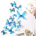 12Pcs 3D PVC Cute Butterfly Wall Sticker Fridge Stickers Home Room Decoration DIY Beautiful Decor Poster Wall Stickers Art Decal
