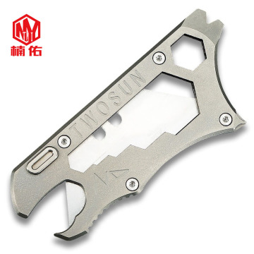 EDC Equipage With Titanium Alloy Utility Knife Paper Cutter Multifunctional Tool Portable Crowbar Bottle Opener