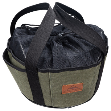 Multifunctional Portable Dutch Oven Canvas Storage Pouch Storage Bags Cooking Utensils Organizer for Outdoor Activities BBQ A50