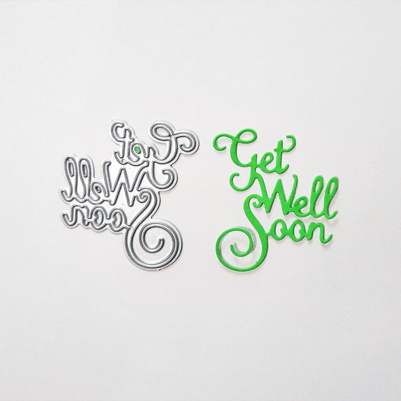 Get Well Soon Word Die Metal Cutting Dies Stencils DIY Scrapbooking Album for Card Making Decoration Embossing Craft Dies