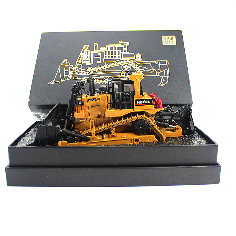 Crawler Bulldozer Model Alloy Diecast 1:50 Tracked Engineering Track Car High Simulation Collection Metal Toys For Boys Kid Gift