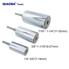 Hand Tools Universal Torque Wrench Head Set Socket Sleeve Power Drill Ratchet Bushing Spanner Silver tool