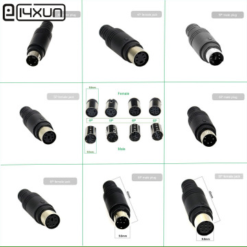 10pcs PS2 4P 5P 6P 8P Plug Socket DIN S Terminal Male Female Mini Plugs Jack Connectors MD4 MD5 MD6 MD8 PLC Connector