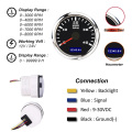 52mm pointer Tachometer 4000 RPM Tacho Meter Gauge With Red Backlight For Car Boat Yacht RV 9-30V