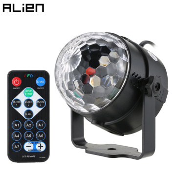 ALIEN 3W RGB LED DJ Disco Crystal Magic Ball Light Sound Activated Stage Lighting Effect Party Holiday Birthday Wedding KTV Lamp