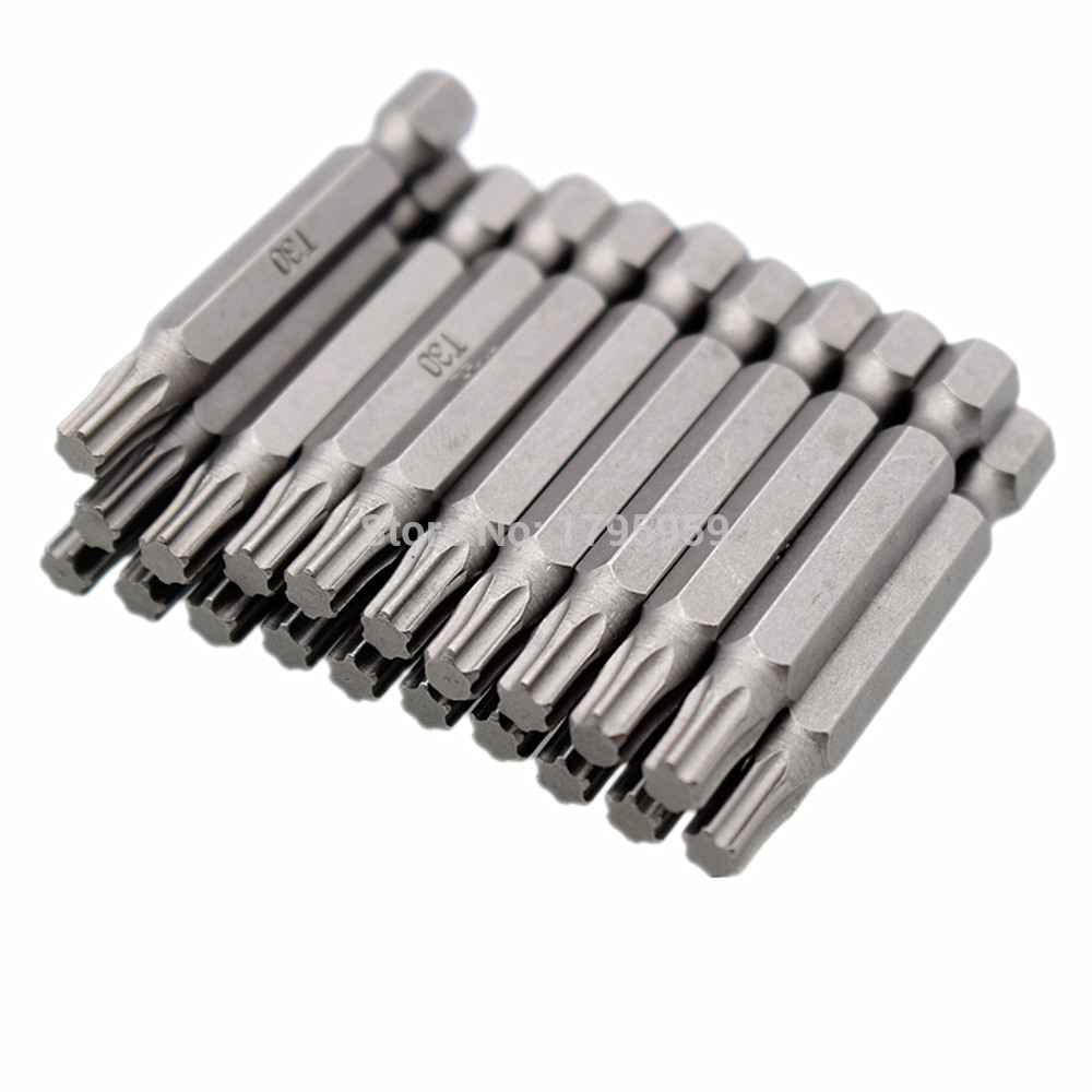 20 Pieces Magntic Torxe Screwdriver Bits 50mm Long Quick-Change 1/4'' Hex Shank T30 Star Head Screw Driver Drill Bits Tools Set