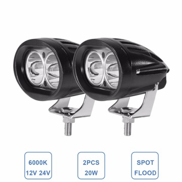 2X OVAL LED WORK LIGHT FOG LAMP 12-24V 20W CAR MOTORCYCLE TRUCK TRAILER PICKUP 4WD 4X4 ATV SUV MOTOR INDICATOR DRIVING HEADLIGHT