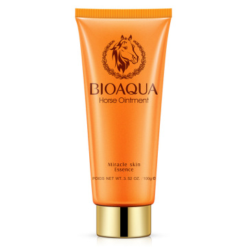 Bioaqua Horse Ointment Miracle Essence Foam Wash Facial Cleanser Face Oil Control Anti Dirt Smear Deep Clean Bubble Skin Care