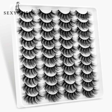 SEXYSHEEP Lashes 5/8/12/20 Pairs 3D Mink False Eyelashes Handmade Wispy Fluffy Long Lashes Natural Eye Extension Makeup Kit