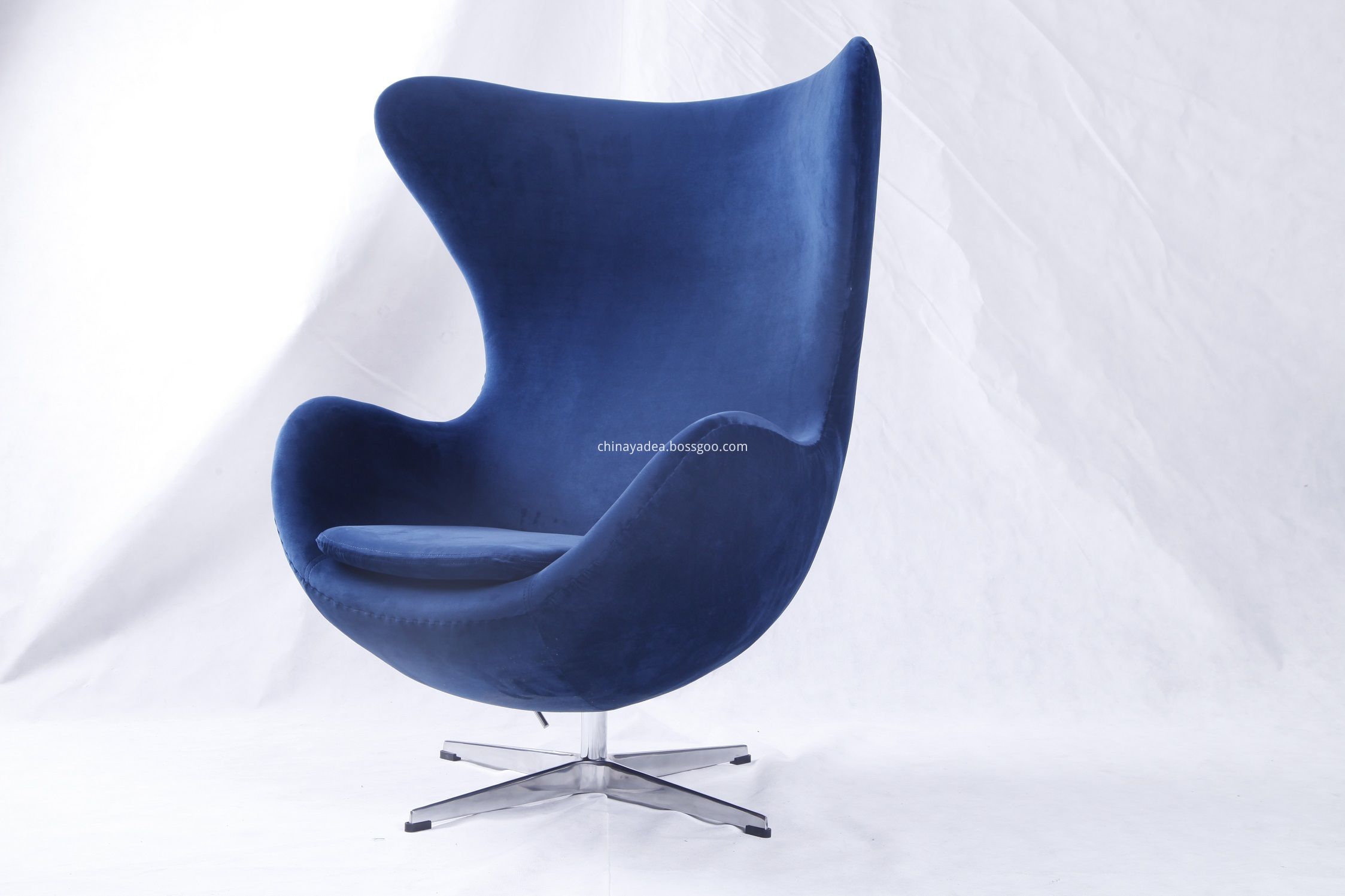 arne jacobsen egg chair replica blue velvet