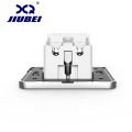 Jiubei White Crystal Glass Panel 2A Dual USB Port Wall Charger Adapter Charging Socket With USB Wall Adapter EU Plug Socket Pow