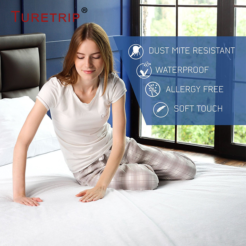 Turetrip Cotton Terry Waterproof Mattress Protector Fitted Sheet Style Mattress Pad Cover All Size Available Bed Sheet