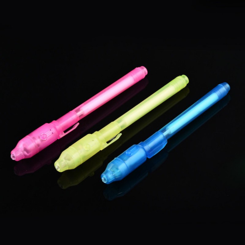 Magic 2 In 1 UV Graffiti Black Light Combo Creative Stationery Invisible Ink Pen Marker pen Highlighter Office For Kids Gift