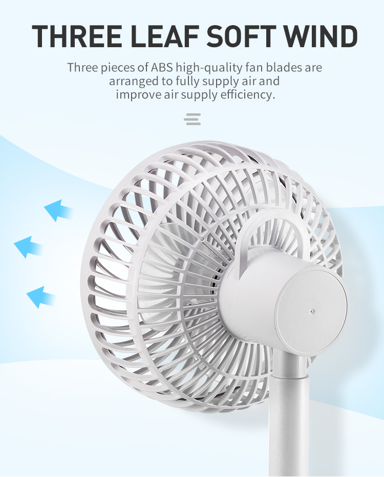 Desktop Portable 2400mAh Lithium Battery Rechargeable Fan-white-detail-2