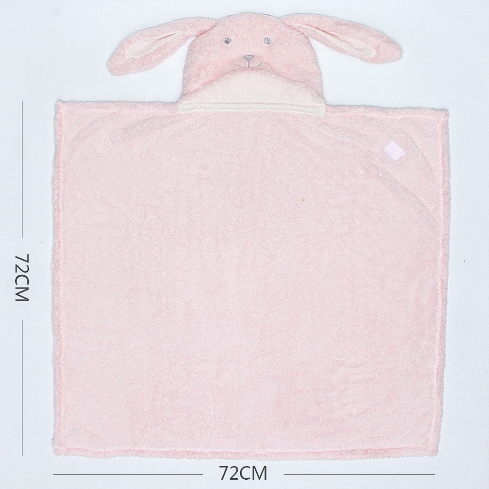 Strong Water Absorption Kids Bath Towel With Cartoon Elephant Hooded Multifunction Baby Blanket Super Soft