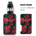 Skull Crystal Diamond Print Rose Vintage Motorcycle Case Vape Sticker Pod Skin for Voopoo Drag Mini E Cigar