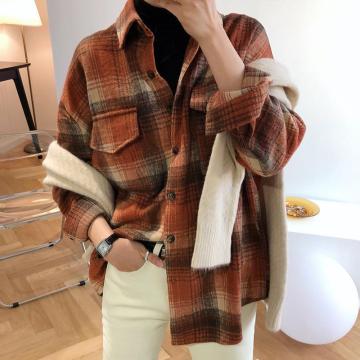 Women Spring Autumn Long Sleeve Blouse Plaid Flannel Boyfriend Tunic Shirts Loose Casual Street Lady Korean Oversized Top