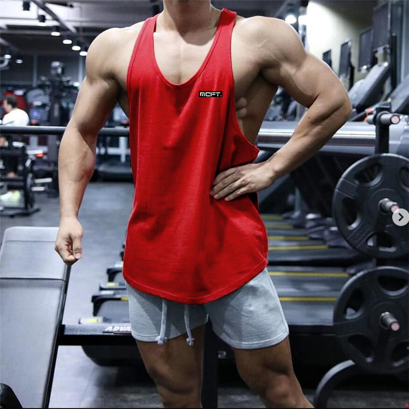 Muscle Guys New Mesh Men's Tank Top Casual Sports Workout Man Singlets Gym Fitness Clothing Bodybuilding Sleeveless Vest
