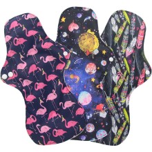 3pcs Extra Large Reusable Organic Bamboo Menstrual Pads Heavy Flow Sanitary Pads Washable Mama Sanitary Towel Pad Night Using