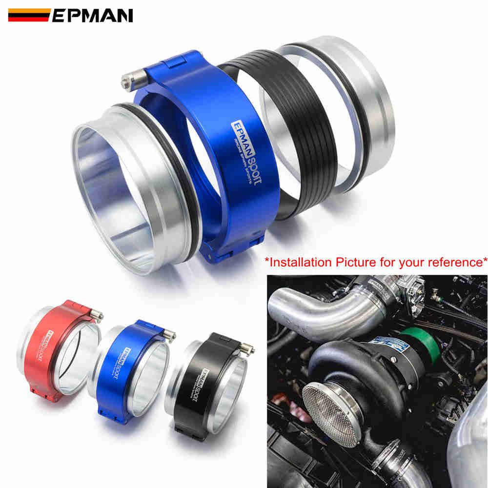 EPMAN HD Exhaust V-band Clamp w Flange System Assembly For 3.5" 89mm Radiator Hose Intake Turbocharger Pipe EPSS89KB