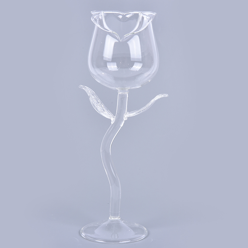 Creative Wine Glass Rose Flower Shape Goblet Lead-Free Red Wine Cocktail Glasses Home Wedding Party Barware Drinkware Gifts 1Pc