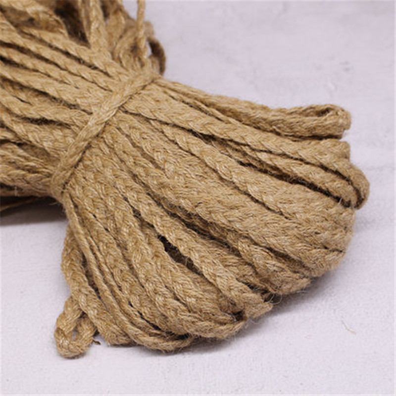 10m Natural Hemp Flat Rope Braided Cord Jute Burlap Ribbon Rustic Vintage Wedding DIY Gift Packing Decor Weave Hemp Rope String