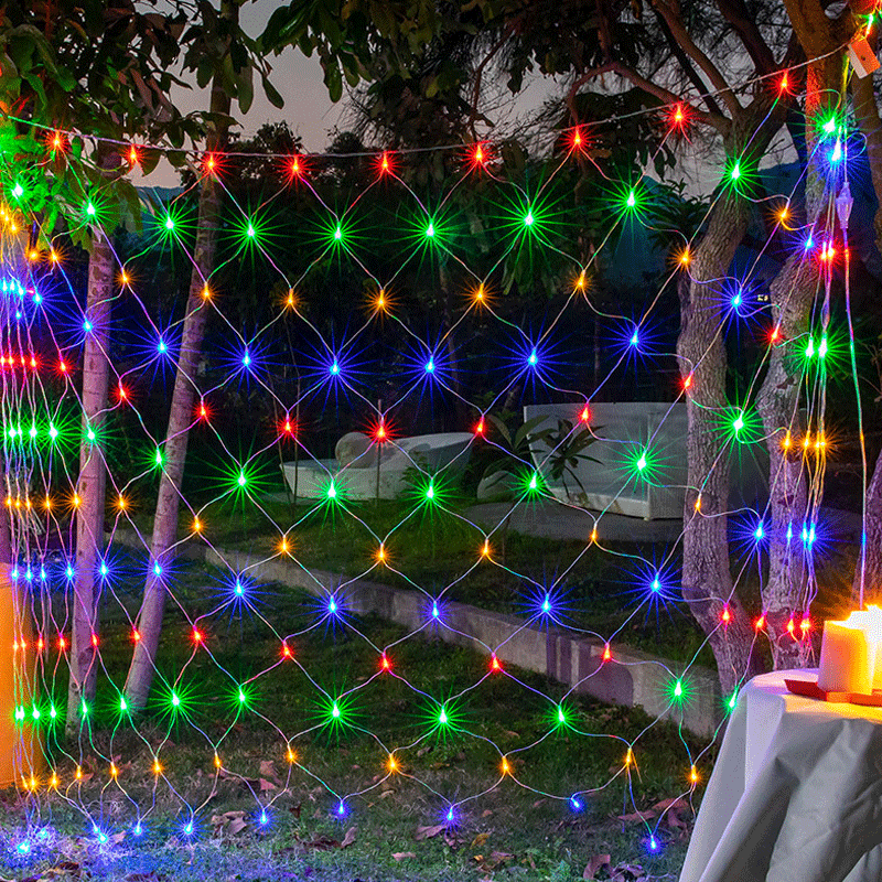 120/256/320 LED Solar Lights String Outdoor Lighting Waterproof Solar Light String Garden Decoration Solar Icicle / Fishing net