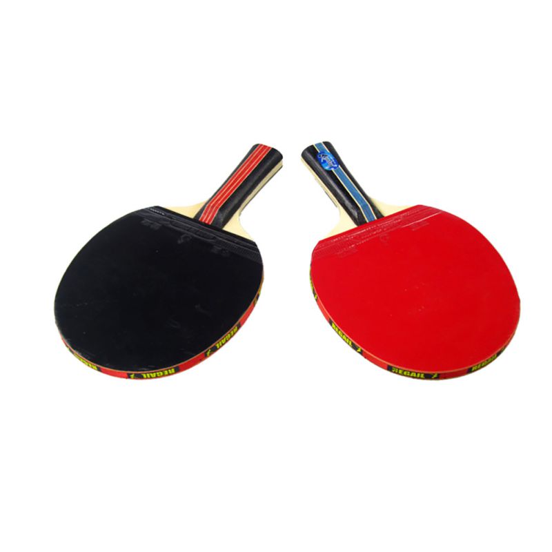 Long Handle Shake-hand Table Tennis Racket Ping Pong Paddle + Waterproof Bag Pouch Red Indoor Table Tennis Accessory