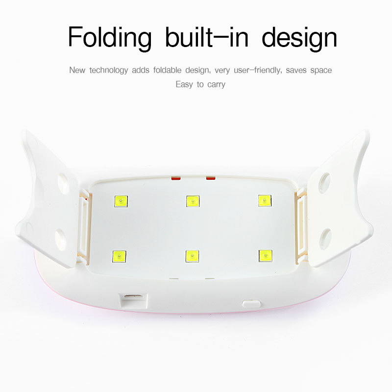UV LED Mini Nail Lamp 6W USB Charging Nail Dryer Portable UV Light for Gel Nails Fast Curing Gel Polish Tools
