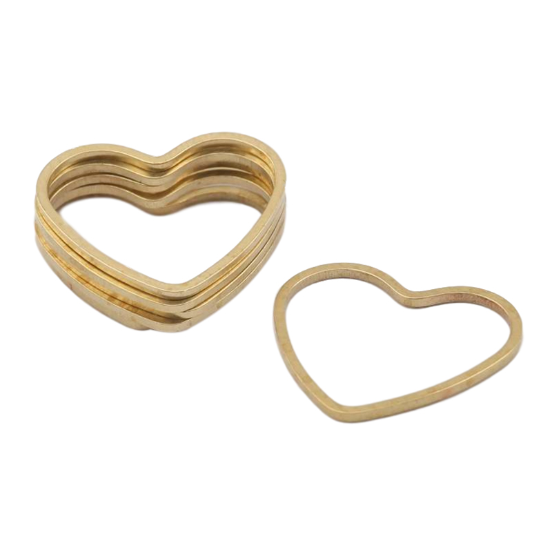 50Pcs Raw Brass Earrings Charms Heart Connector Chain Choker Link Resin Frame DIY Jewelry Making Earrings Findings Accessories