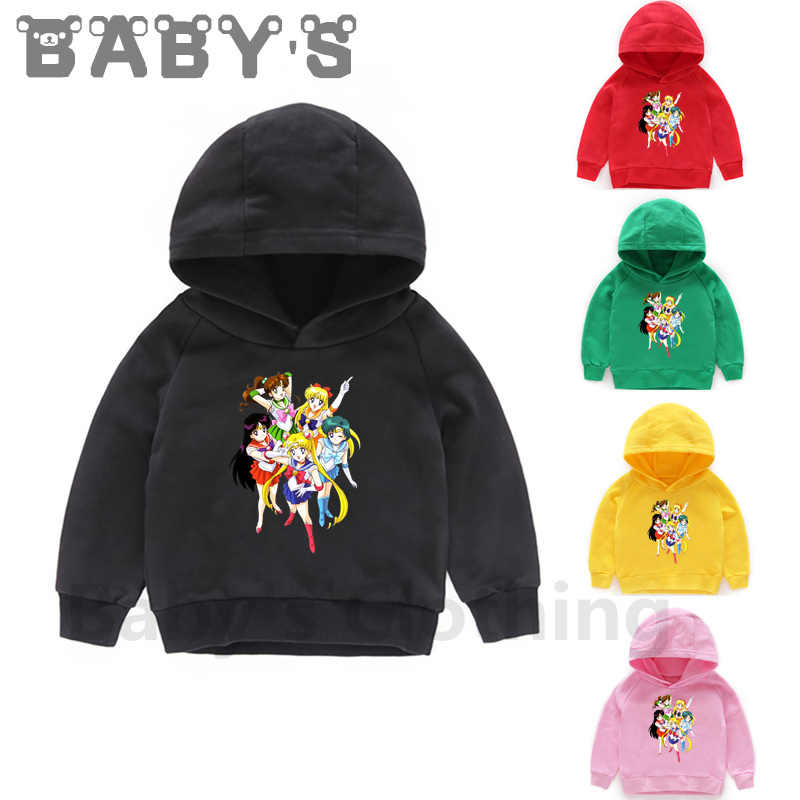 Children Hooded Hoodies Kids Sailor Moon Cartoon Cute Sweatshirts Toddler Baby Pullover Tops Girls Boys Autumn Clothes,KMT5195