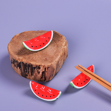 1pcs/Set Cute Red Watermelon/Tomato Ceramic Decorative Chopsticks Holder Rack Spoon Fork Rest Kitchen Tableware