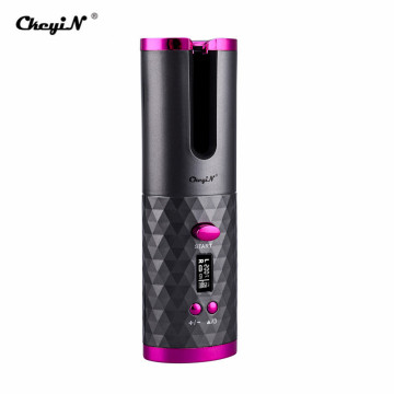 Cordless Automatic Hair Curler USB Rechargeable Auto Rotating Curling LED Display Temperature For Curly Machine Or Waves Hair