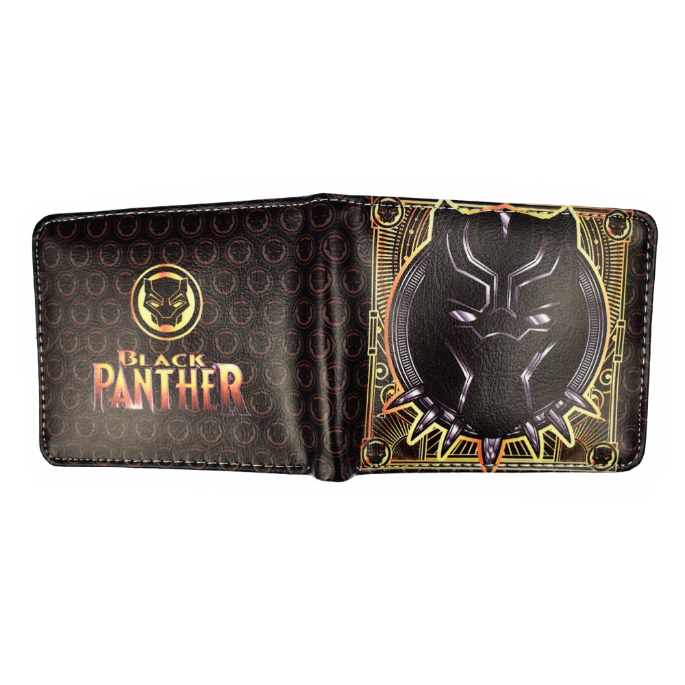 New Arrival Black Panther Wallet Men's Short Wallet With Coin Pocket Zipper Poucht